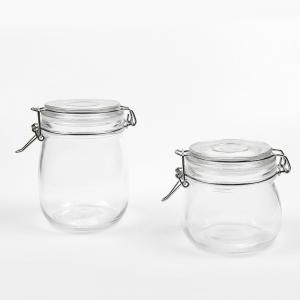 Buy cheap Clear Square 450ml Airtight Glass Jar Storage 750ml ODM Hot Stamping product