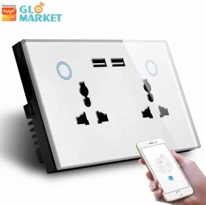 Buy cheap Tuya Smart Home WiFi Switch Wall Double Socket Current Monitoring USB Charger Socket product