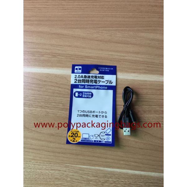 Dustproof Plastic Zipper Pouch For Iphone Earphone Charger Cable With Hand Hole