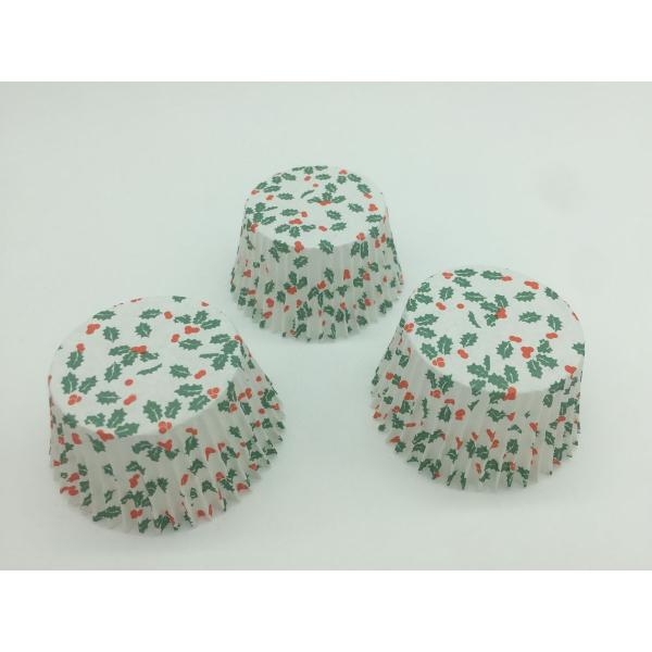 Single Wall Greaseproof Cupcake Liners Cup Cake Wrappers Dim Sum Cherry and Leaf Printing