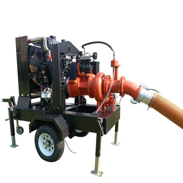 Mobile Water Pump Easy To Move Dry Priming Pump 6 Inches Diesel Water Pumps For Irrigation
