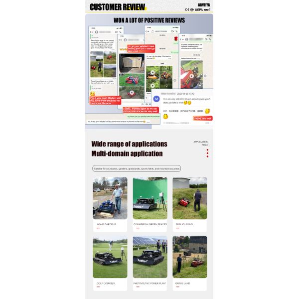 Versatile Flail Mower for All-season Lawn Maintenance, Sharp and Wear-resistant Blades, High Working Stability Lawn Mower GPS