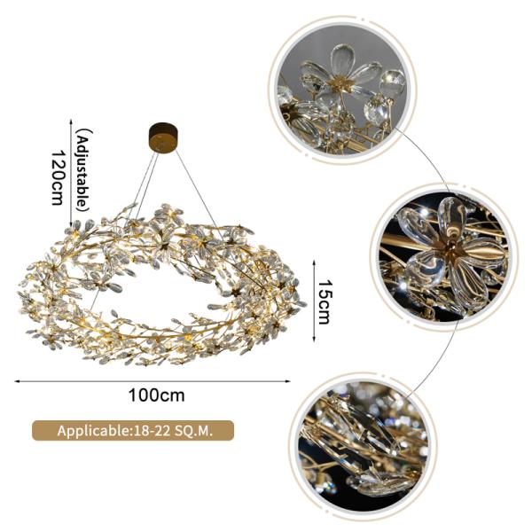 Crystal Chandelier LED Home Decor Lamp Round Flower Creative Design tree branch chandelier(WH-CY-232)