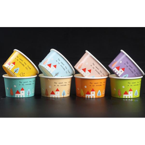 Branded 4-Scoops Ice Cream Cups With Lids and Spoons
