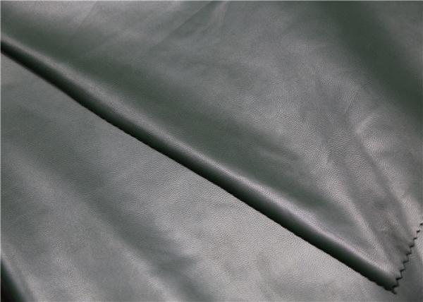 Quality Dark Green PU Synthetic Leather Abrasion Resistant For Jacket / Dress / Bags for sale