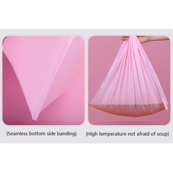 Manufacturer Pink Eco-Friendly Bio Plastic Polythene Roll Garbage Bags Side Gusset PE for Supermarket Use Wholesale
