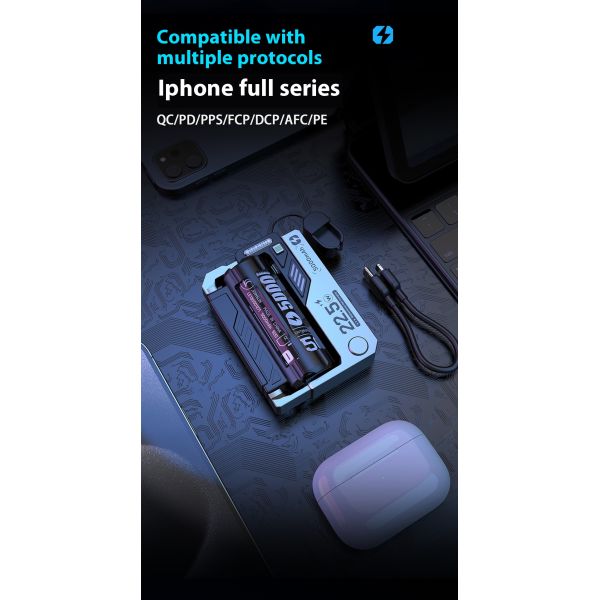 Travel-Friendly 22.5W Support AAA Battery Lithium 21700 Powerbank Removable Battery Portable Power Bank with Replaceable Battery
