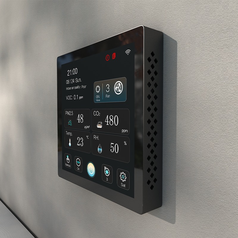 Smart Air Management Controller with 4 Inch Touchscreen WiFi Connectivity Real Time CO₂ PM2.5 VOC Monitoring