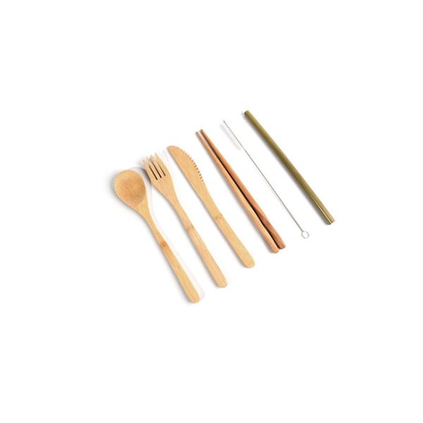 Reusable Cutlery Biodegradable Tableware Set Eco-Friendly Bamboo Dinnerware Set
