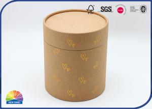 China Gold Stamping Heart Socks Scarf Brown Kraft Paper Packaging Tube on sale