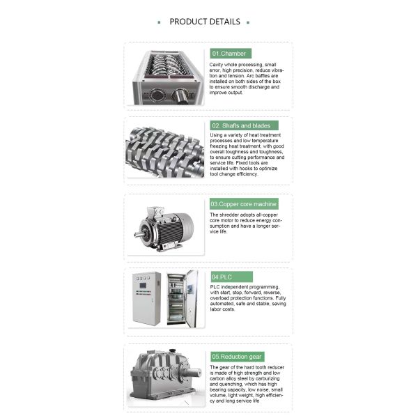 2025 New Model Tire/Plastic Shredder - PLC Control & Auto Reverse System