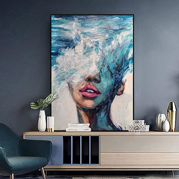 Modern Abstract Oil Paintings on Canvas Hand Painted Wall Art Decorations for Bedroom Living Room