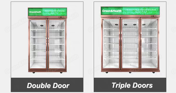 Upright Supermarket Commercial Glass Door Refrigerator Visicooler Showcase For Juice