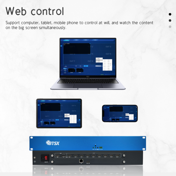 64-Channel 4K60 Video Wall Controller with 1080P and 1200P Resolution Multi-Screen Splicing Processor