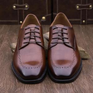 Buy cheap Brown Brogues Summer Mens Leather Dress Shoes With Square Toe , Modern Design product