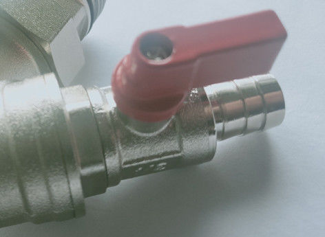 3605 3607 Angle Coupling Nickel Plated Brass Ball Valve w/ Meter Outlet & Built-in Strainer & Optional Brass Drain Valve