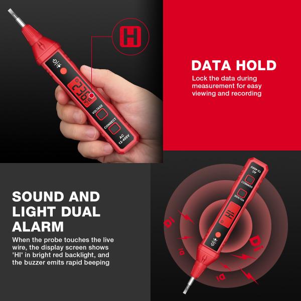 HT91A Non Contact AC Voltage Tester Digital Voltage Detector Electric Test Pen Voltage Tester Pen