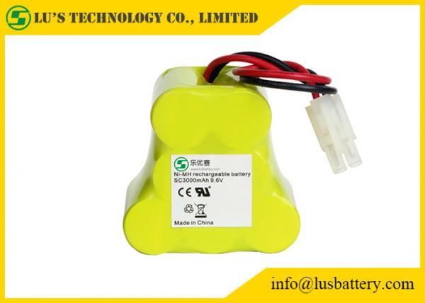 Quality 9.6 Volt Rechargeable Battery Pack 3000 Mah NIMH Battery Customized Color for sale