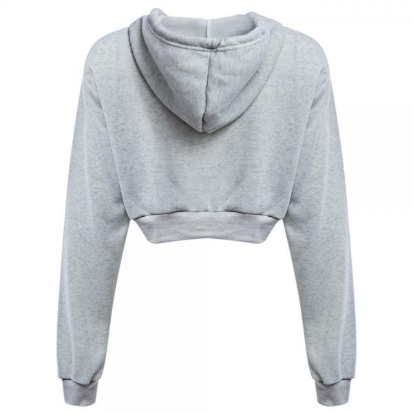 Quality Long Sleeve  Cropped Cotton Drawstring Crop Top Hoodie Pullover for sale