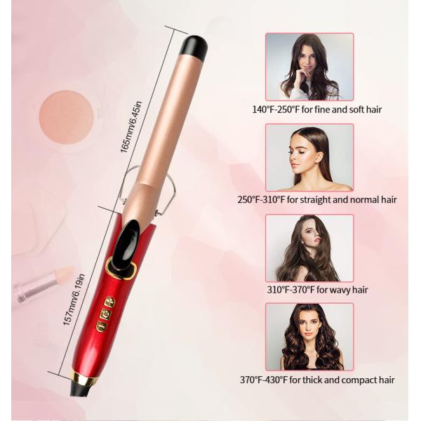 Electric Ceramic Wave Wand Curling Iron Rotate Wave Styler with LCD Display