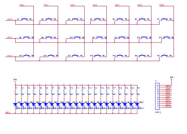 Customized 21 Key Keyboard 3 * 7 Matrix Layout Sus 304 Stainless Steel Material
