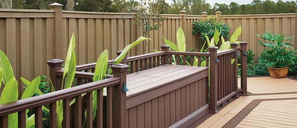 Quality Anti - UV Sandalwood / Coffee WPC Fence Panels For Landscape And Building for sale