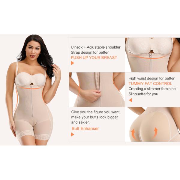 Regular Size Women's Shapers with Tummy Control Detachable Shoulder Strap and Zipper