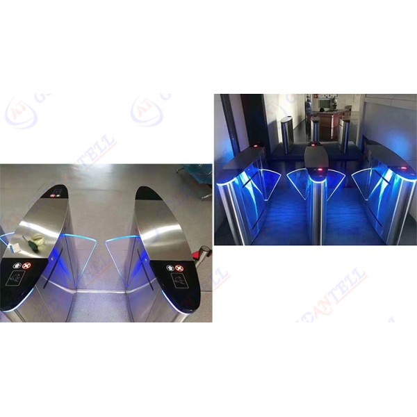 Advanced Integrated RFID & Facial Recognition Access Control Dual Lane Smart Flap Barrier Gate for Gym/Fitness Center