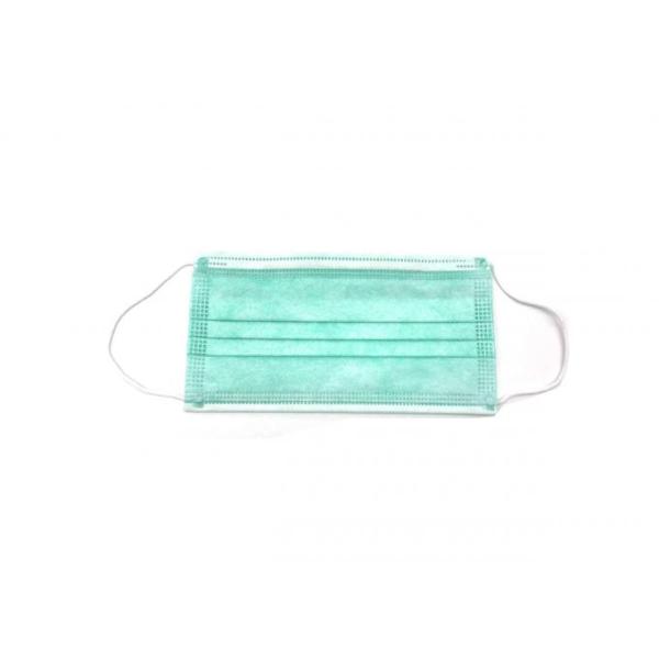 Green Breathable Hygiene Face Mask High Filtration Capacity Net Fiber Non Woven Fabric