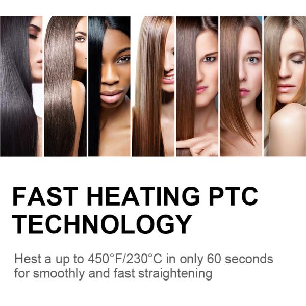 Mini Infrared Titanium Flat Iron Wide Plate Fast PTC Heating