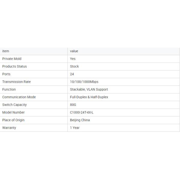 High quality C1000-24T-4X-L 24*10/100/1000 Ethernet ports with 4 SFP network switch