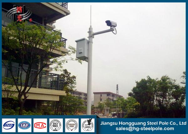 Quality H10m Hot Dip Galvanized CCTV Camera Pole / Surveillance Camera Poles With Painting Craft for sale