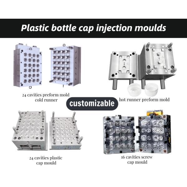 Multi-Cavity Flip Top Cap Injection Mold with Precision Hinge-Forming and High-Polish Cavity Surfaces for Plastic Bottle Closures