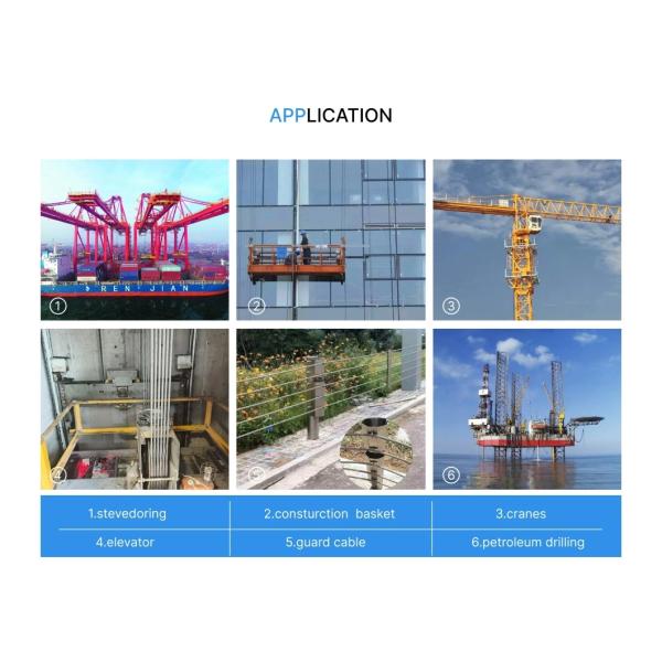 Standard AiSi 6-18mm 8x19s FC Steel Wire Rope Elevator Lift Cable 1370/1770MPa Galvanized for Low-Rise Elevator