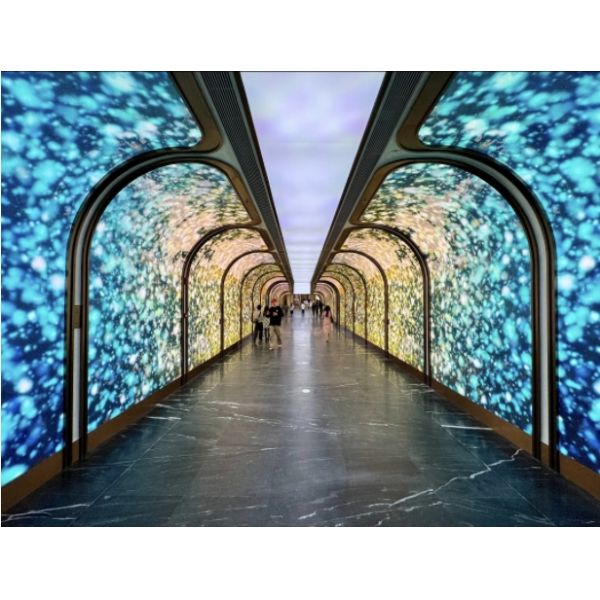 Immersive Flexible Curved LED Videos Walls Display 3D Interactive Tunnel LED Screen