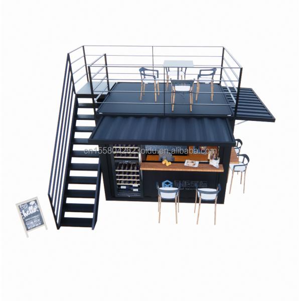 10ft Mini Pop-up Shop Galvanized Steel Square Tubes Two-story Pop-up Container Bar Coffee Container