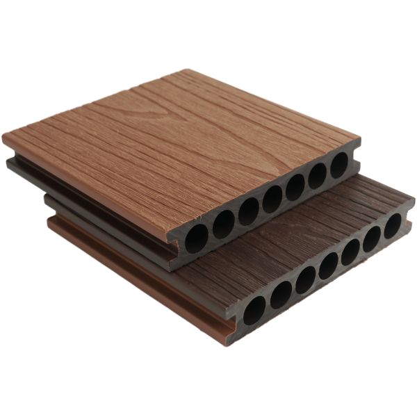 Second generation round hole double-sided co extruded outdoor WPC flooring