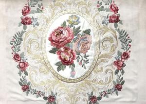 Buy cheap Luxurious Flower Embroidered Curtain Fabric Imitation Silk Grey product