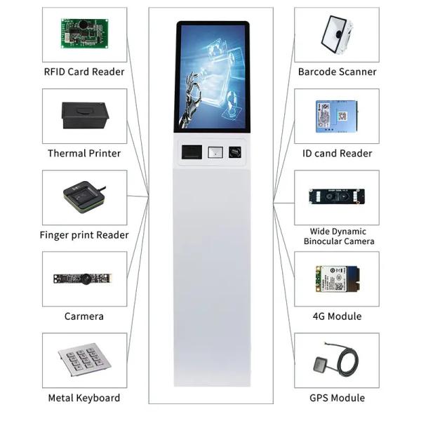 Customizable self service payment terminal with Optional Magnetic Stripe Card Swiper and RK3568 Android Solution Metal case Black