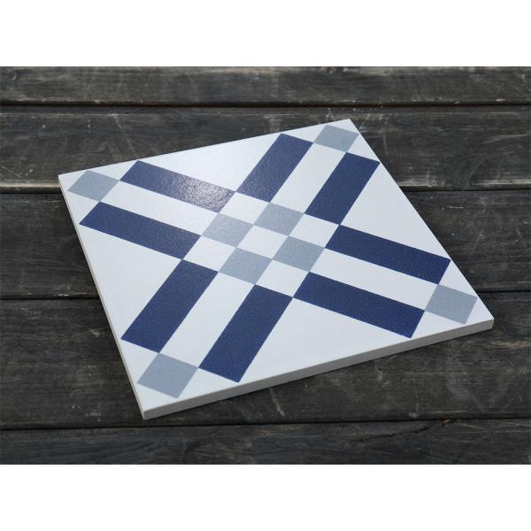20x20cm Blue and White Ceramic Rustic Tile for Indoor Floor