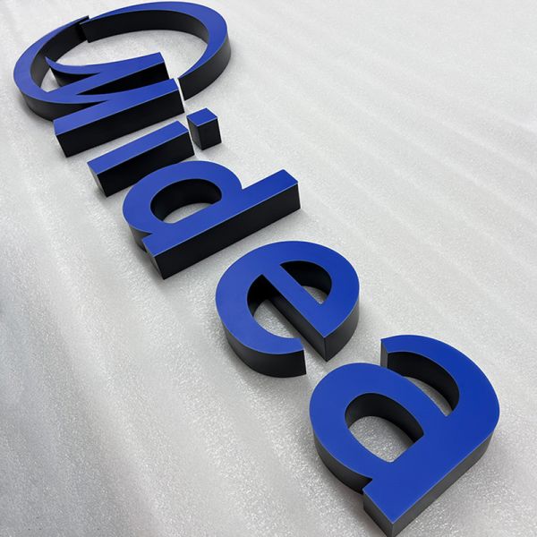 Custom 3D Stainless Steel Front-Lit LED Letters Aluminum Frame Sign