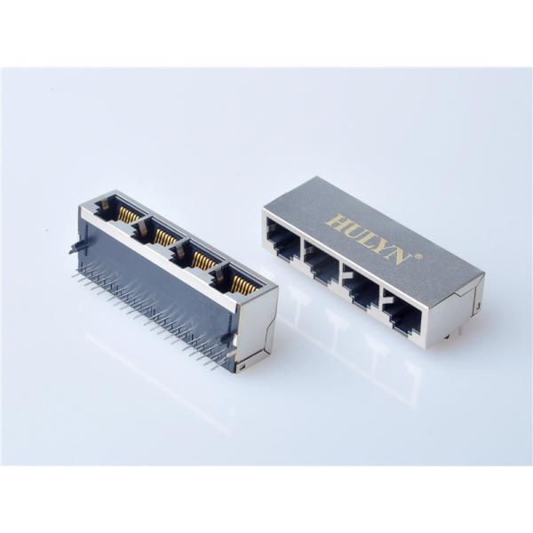 HULYN RJ45Jack, Shielded RJ45 Modular Jack Connector,with LEDs, 1x4 Ports,RJ45 connector LED