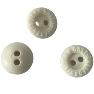 China 2 Hole Off White Rubber Buttons 11mm Engraved Logo Use On Sewing Clothing on sale