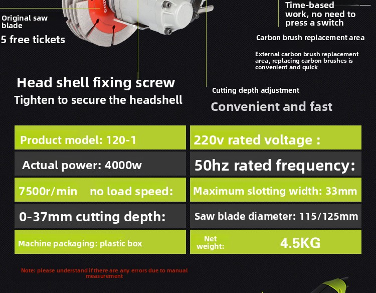 Slotting Machine 220V Dustless Wall Slotting Machine Automatic Concrete Cutting Machine for Electrical Installation