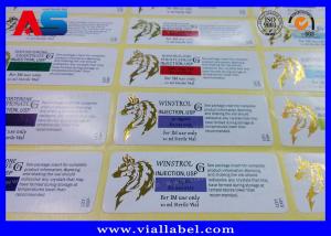 Buy cheap Custom Gold Foil Laboratory Labels Stickers For 10ml Sterile Vial Printing medicine warning labels product