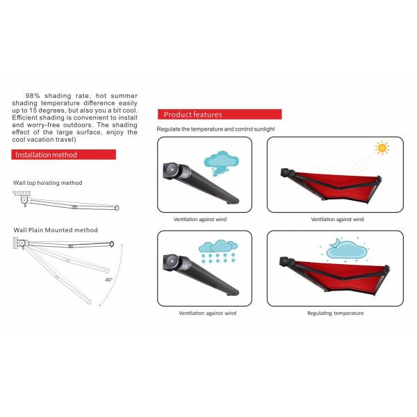 Semi Box Aluminium Framework Retractable Patio Awning Heavy Duty Motorised