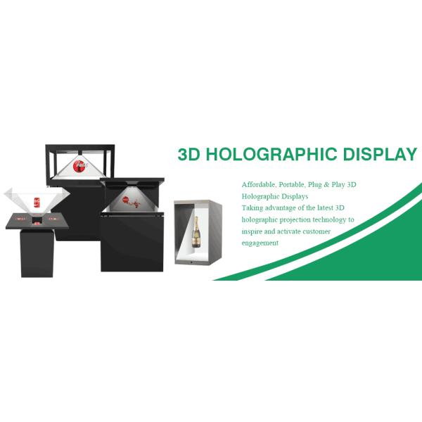 270 Degree 3 Sided 21.5 Inch 3D Hologram Display Box Holographic 3D Pyramid Showcase
