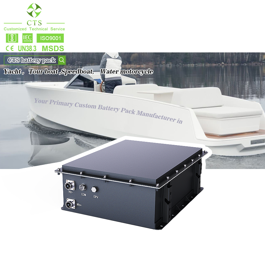 CTS IP67 Waterproof Battery Pack 96V 300Ah Rechargeable LFP Battery 48V 100Ah 200Ah for Electric Boat Marine Yachts