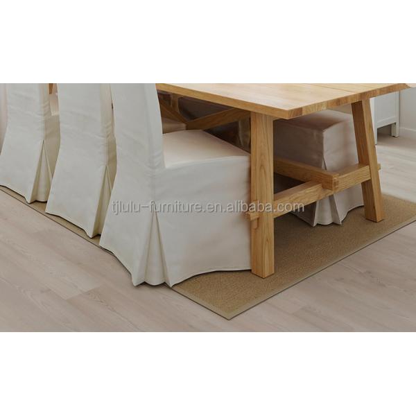 Nordic Style Rectangular Dining Table for Hotel and Restaurant Solid Wood Material Included