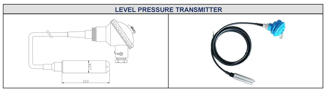 4-20mA Diffused Silicon 0.25%F.S Submersible Water Level Sensor Transmitter BH93420